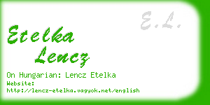 etelka lencz business card